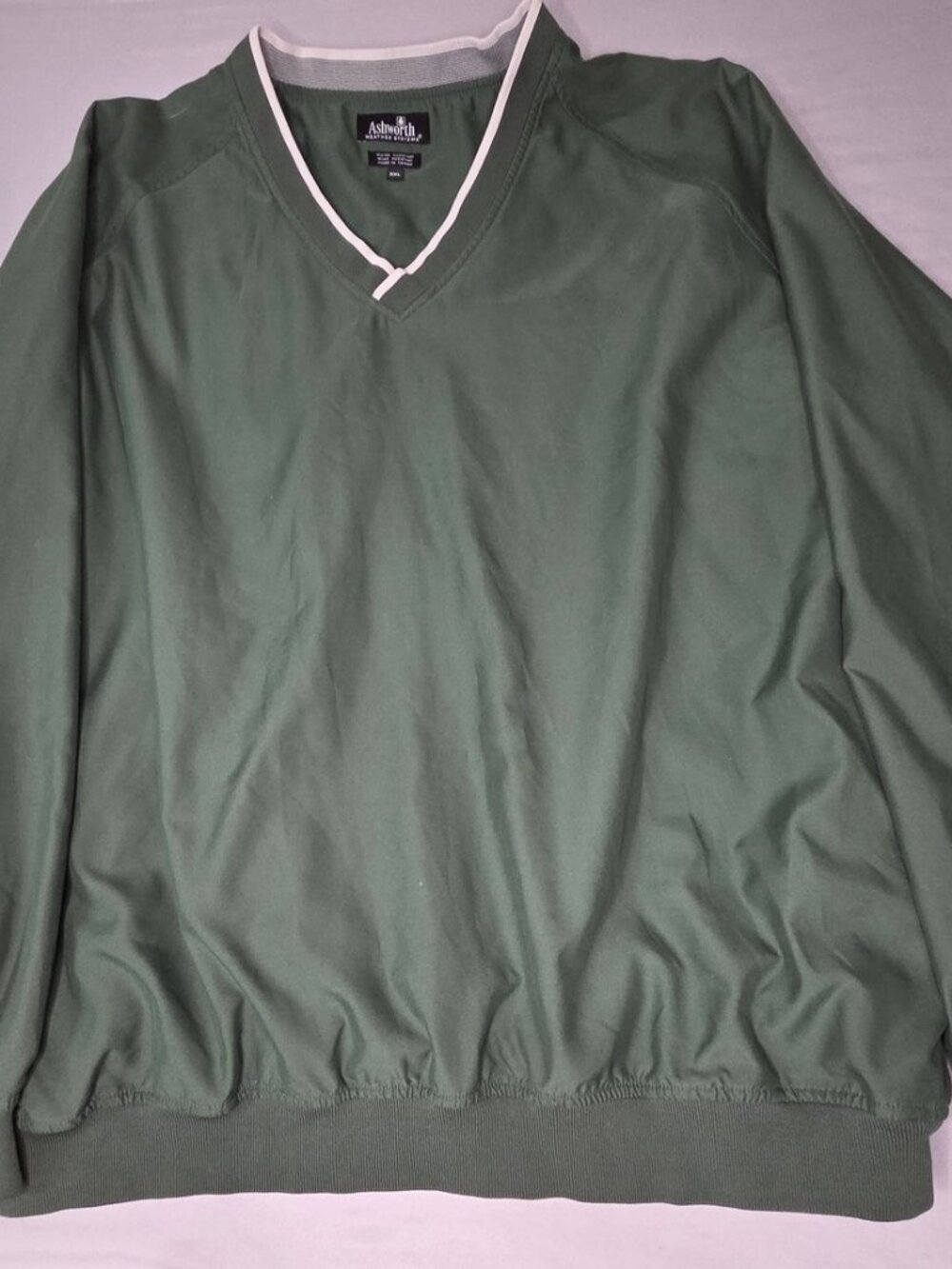 Ashworth Weather Systems Men’s XXL Green Golf Windbreaker Pullover